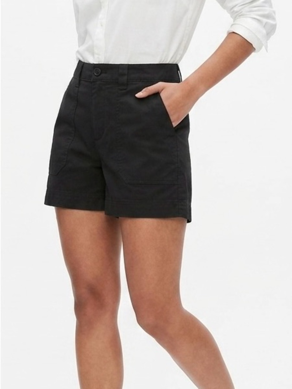 Old Navy High-Waisted OG Chino Utility Shorts Black Size M
